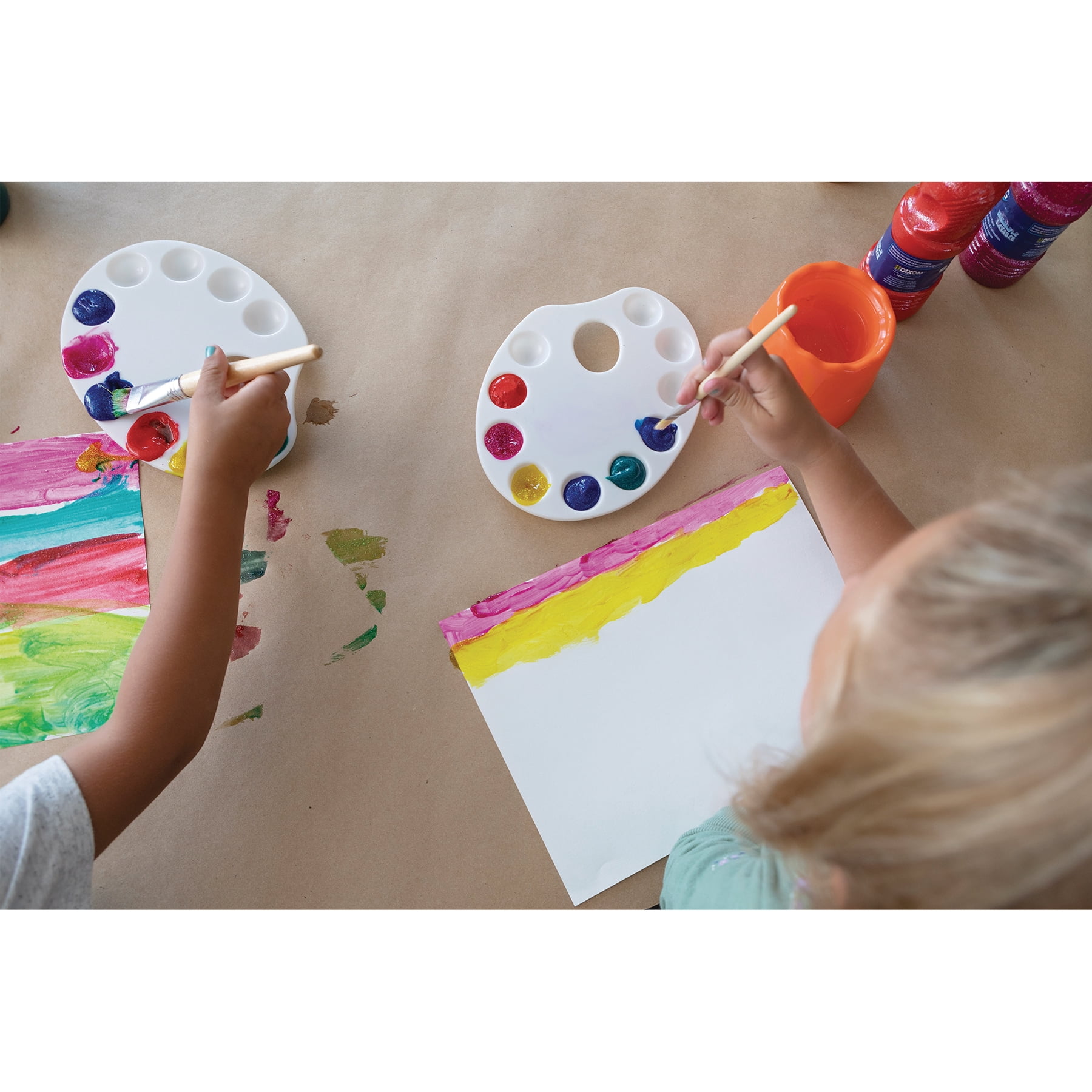 Creativity Street Palette-Shaped Paint Trays, White, 9" x 6.75", 2 Per Pack, 6 Packs