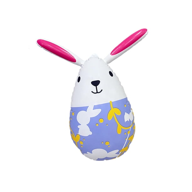 Decoración inflable de huevo de Pascua, huevo de conejito, para exteriores e interiores, decoración de PVC para fiestas. Violeta