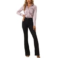 thumbnail image 2 of INSPIRE CHIC Women's Satin Blouse Long Sleeve Fashion Point Collar Button Up Shirt S Light Pink, 2 of 5