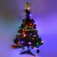 thumbnail image 2 of Wideskall 18" inchTabletop Artificial Mini Christmas Pine Tree with LED Lights & Ornaments Green Tree Multi Color Light, 2 of 8