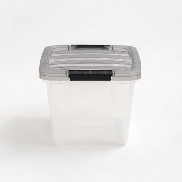 Project Source 16-in W x 12-in H x 19-in D Gray Plastic Stackable Bin in  the Storage Bins & Baskets department at