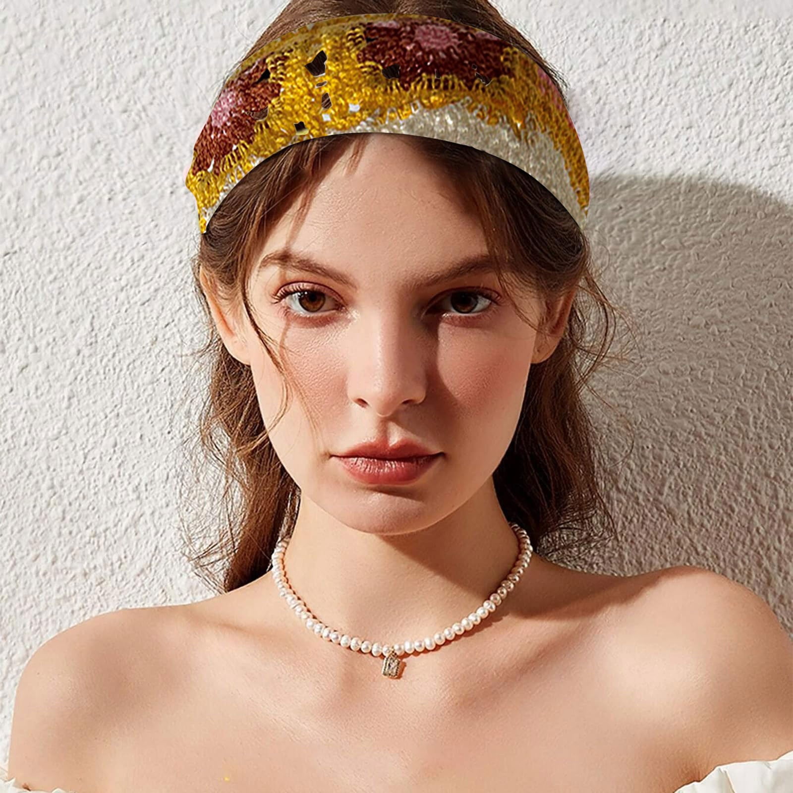 Headbands for Women Hippie Style Bandana Tie Back Knit Headband