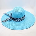 thumbnail image 3 of Women Leopard Print Big Straw Hat Sun Floppy Wide Hats Beach Cap(2pack), 3 of 4