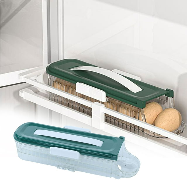 Caja para guardar huevos en la puerta lateral del refrigerador, rejilla deslizante para huevos, contenedor para guardar huevos, bandeja para guardar huevos en la cocina.