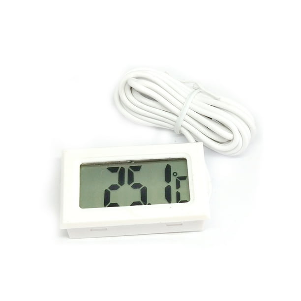 Matsuzay Termómetro digital con sonda 2M Pantalla LCD Sensor Detector Hogar Cocina Refrigerador Medidor Higrómetro Indicador Interior Electrónica Blanco
