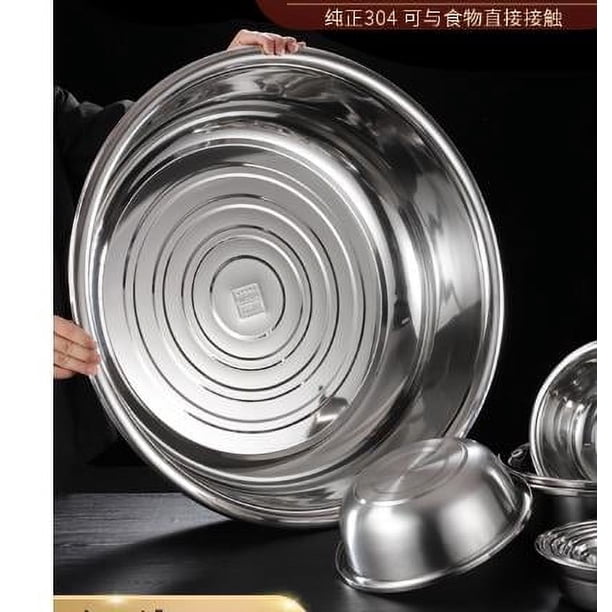 Lavabo multifunción de acero inoxidable para remojo de pies, lavado facial, tazón grande para mezclar, tina portátil para lavar platos, tina para remojo de pies de 29 cm