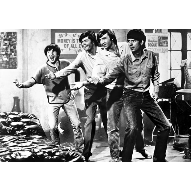 Monkees smiling in Black and White Photo Print