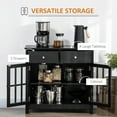 thumbnail image 4 of HOMCOM Buffet, Armoire de Cuisine avec Portes Vitrées, Tiroirs, 4 of 10