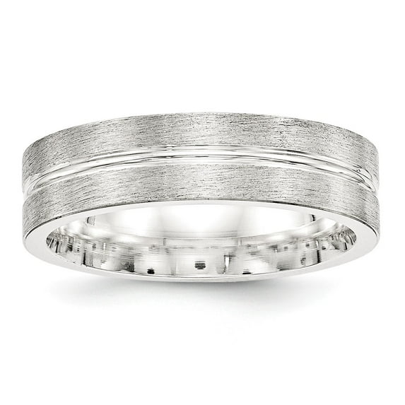 Solid 925 Sterling Silver 6mm Matte Brushed Finish Unique Wedding Band Ring Size 7