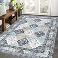 thumbnail image 6 of CAROMIO Area Rug Washable Rug Vintage Rug Floral Floor Cover Print Distressed Carpet Moroccan Rug Boho Mat Accent Rug for Living Room Bedroom, 8' x 10' Gray Blue, 6 of 7