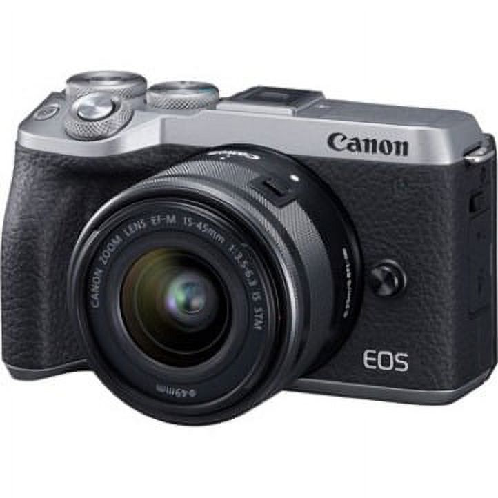 Canon EOS M6 Mark II 32.5 Megapixel Mirrorless Camera with Lens, 0.59", 1.77", Silver - image 2 of 9