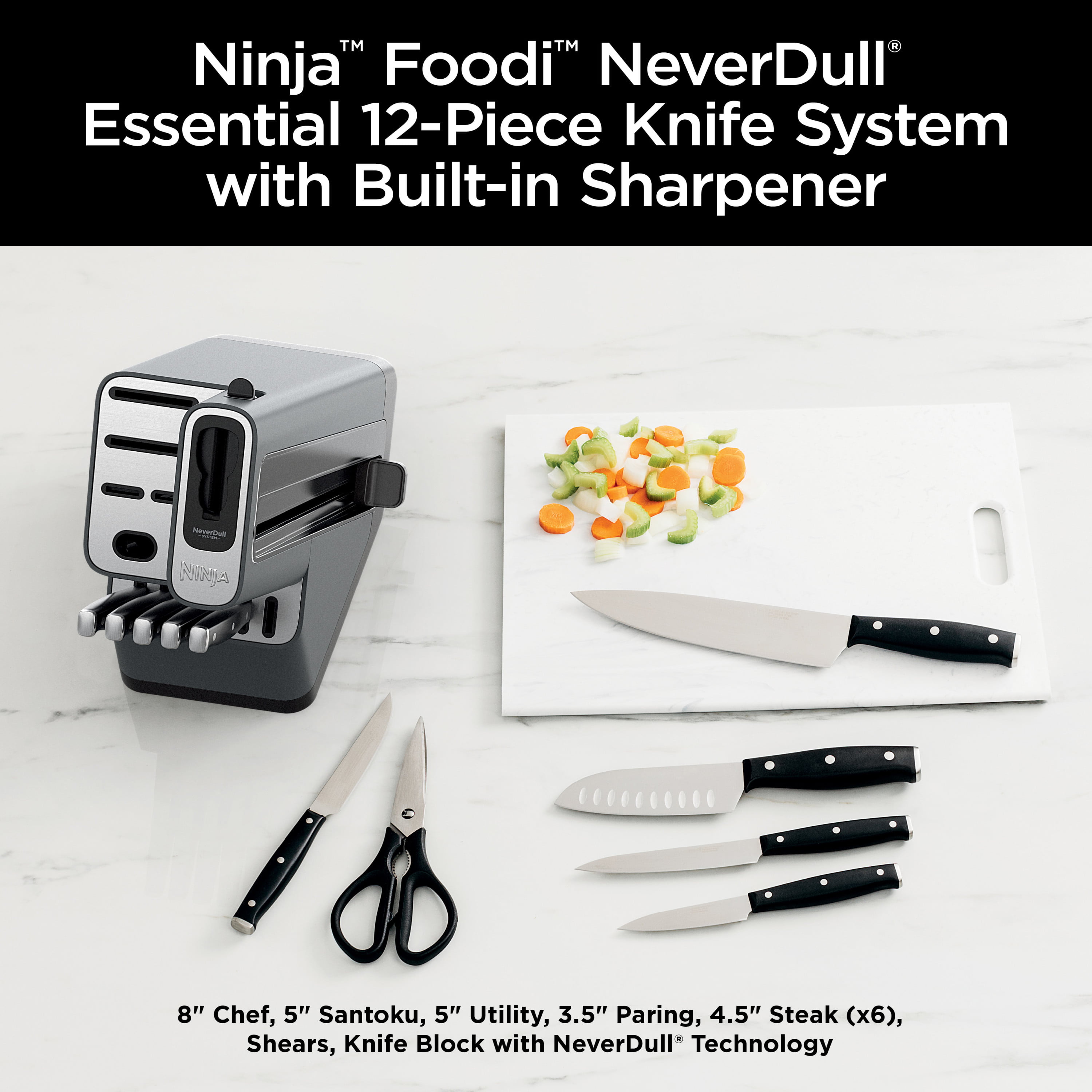 Ninja™ Foodi™ NeverDull™ System Essential Chef Knife & Knife Sharpener  (K12502) 
