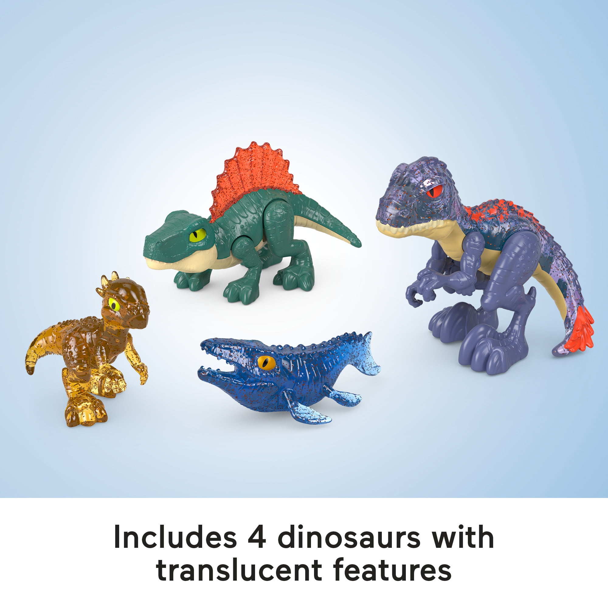 Imaginext Jurassic World Evo-Scanner Multi-Pack Light-Up Dinosaur Playset, 10 Toys