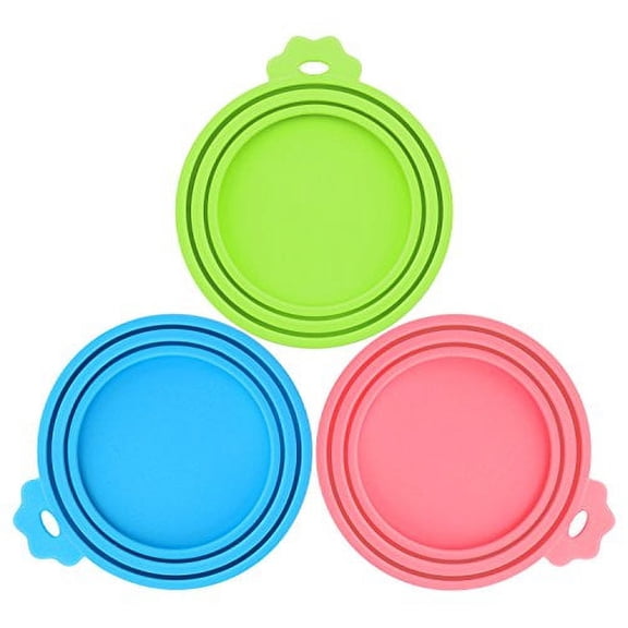 Pet Food Can Covers-3 Pack Silicone Can Lids Caps for Dog Cat Wet Food,Universal Size Fit Most Standard Size Canned Dog and Cat Food