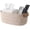 Brown Large, variant on Cotton Rope Storage Basket with PU Leather Handles, Woven Organizer Basket for Clothes, Towels, Books and Home Storage,White Large