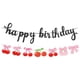 thumbnail image 1 of Banner PLAP para decoración de fiesta con frutas de cereza y feliz cumpleaños, 1 of 1