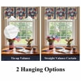 thumbnail image 6 of Independence Day Tie Up Valances Curtain, Adjustable Kitchen U.S. Flag Themed Farmhouse Flower Retro Wood Grain Valances for Windows Decor, Rod Pocket Short Curtains Set for Bedroom/Bathroom, 42"x12", 6 of 9