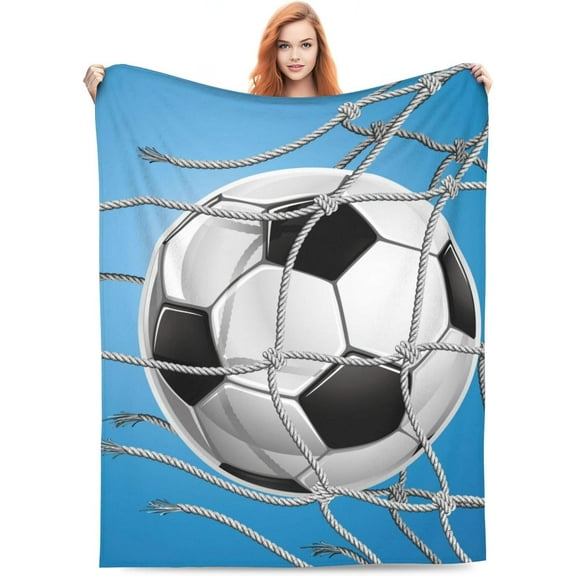 Soccer Blanket for Boys Girls, Flannel Soccer Blankets Gifts, Sport Soccer Throw Blanket for Sofa Couch Bed Living Room Soft Warm Cozy Soccer Football Decor 60 x 50