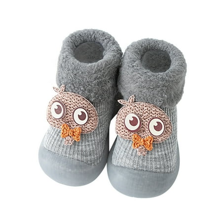 

wofedyo baby essentials Warm Stocking Girls Knit Socks Kids Rubber Soft Solid Sole Slipper Toddler Baby Boys Shoes Baby Shoes baby socks