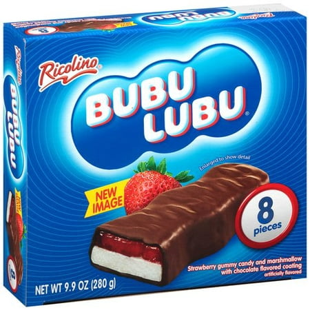 Ricolino Bubu Lubu Chocolate Covered Strawberry Marshmallow Candy, 9.9