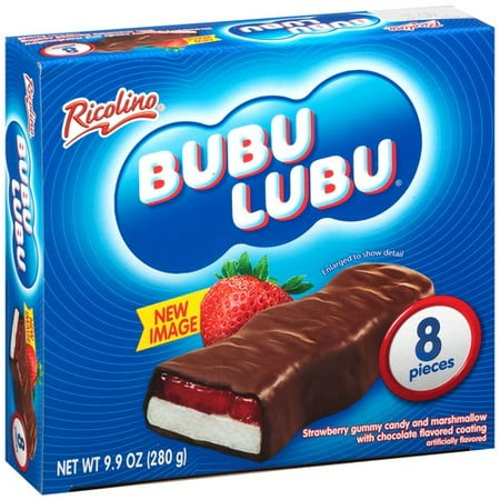 Chocolate Marshmallow Gift - Ricolino Bubu Lubu Chocolate Covered Strawberry Marshmallow Candy, 9.9 oz