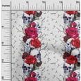 thumbnail image 1 of oneOone Polyester Lycra Red Fabric Floral & Skull Sewing Fabric By The Yard Printed Diy Clothing Sewing Supplies 56 Inch Wide, 1 of 4