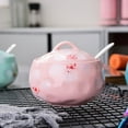 thumbnail image 2 of Sugar Bowl With Lid And Spoon, 14oz Sugar Dish, Sugar Bowls For Countertop, Salt Container-Pink, 2 of 8
