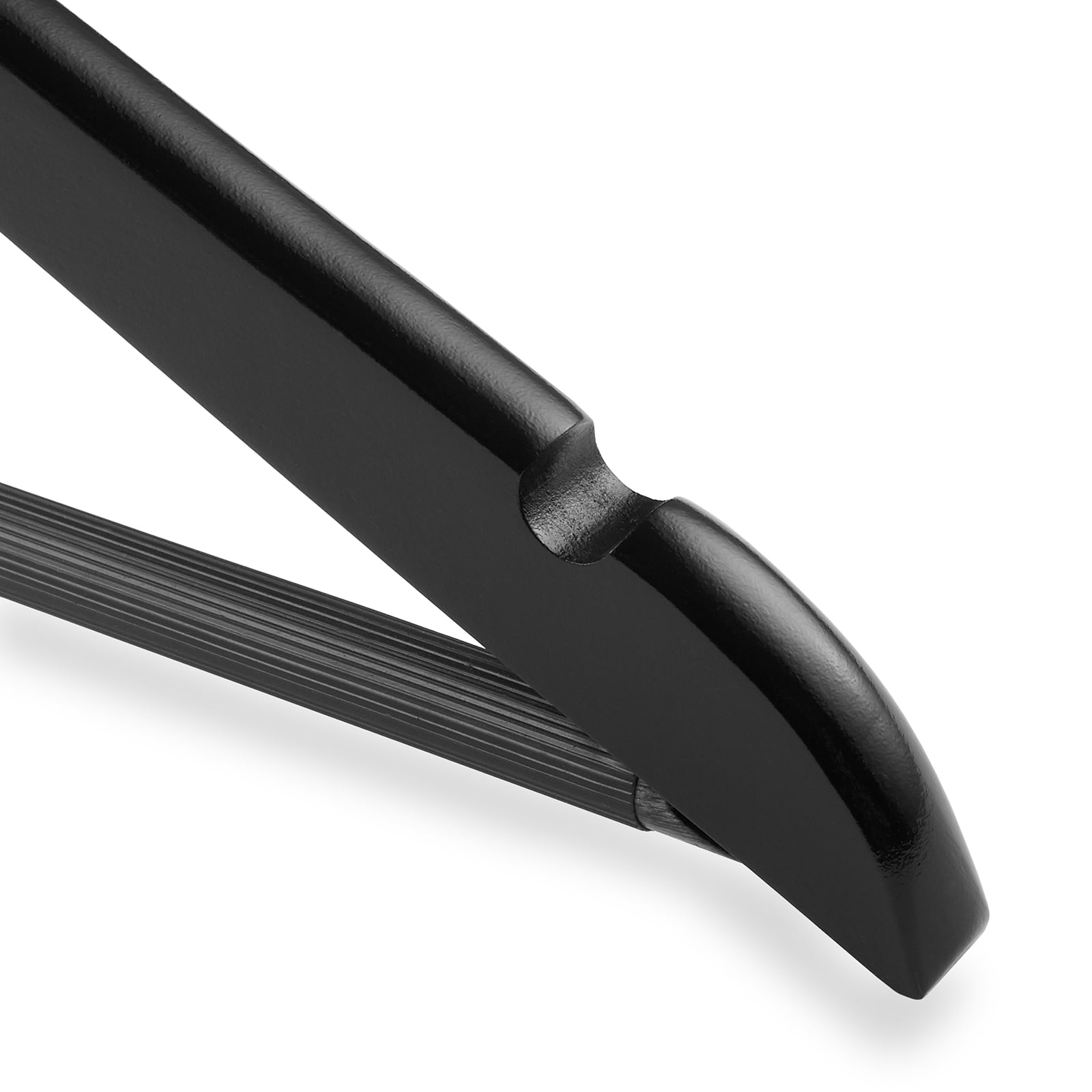 Casafield 20 Wooden Suit Hangers, Black - Non-Slip Pant Bar & Swivel Hook