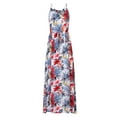 thumbnail image 4 of Kitsin Womens Deep V Neck Floral Adjustable Spaghetti Strap Sundresses Beach Maxi Dress with Pockets, 4 of 8