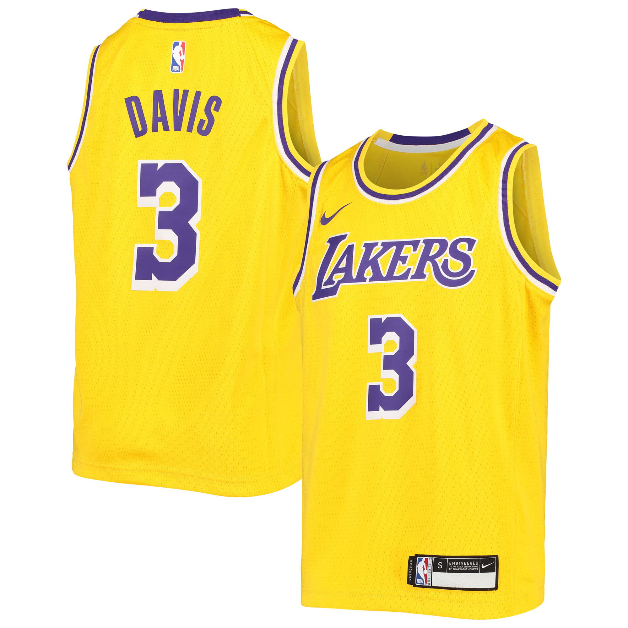 Anthony Davis Los Angeles Lakers Nike Youth Swingman Jersey - Icon Edition - Gold ...