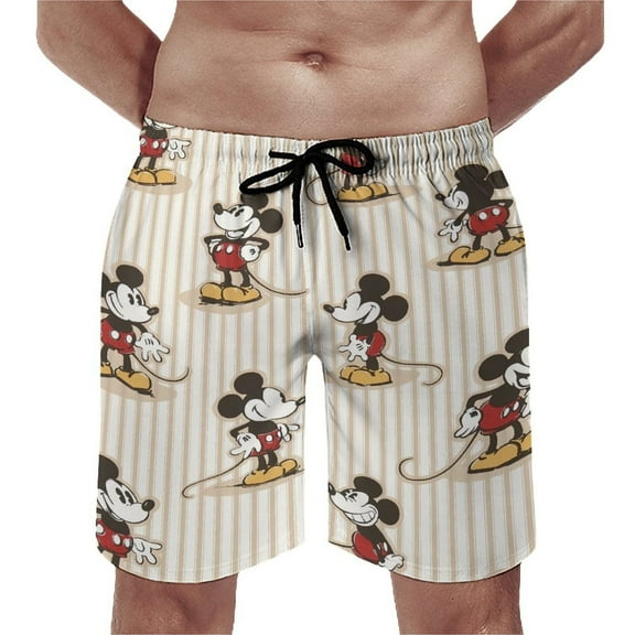 Cartoon Shorts Men's Beachwear Quick Dry Hawaii Swimwear Sports Running Board Shorts Bathing Suits Mesh Lining XS