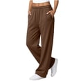 thumbnail image 3 of Nestiefly Womens Sweatpants Casual Wide Leg Baggy Lounge Pants | Sweat Pants for Women, Elastic Waisted with Pockets, Loose Soft Joggers Coffee S, 3 of 8