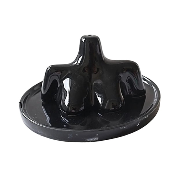 Quemador de incienso, escultura, centro de mesa, decoración, regalo de cumpleaños, estatua de cerámica, figura para dormitorio, spa, gabinete, Negro