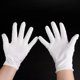 thumbnail image 3 of Guantes de algodón - 20 pares - Blanco - algodón suave al tacto - Talla M - De gato, 3 of 5