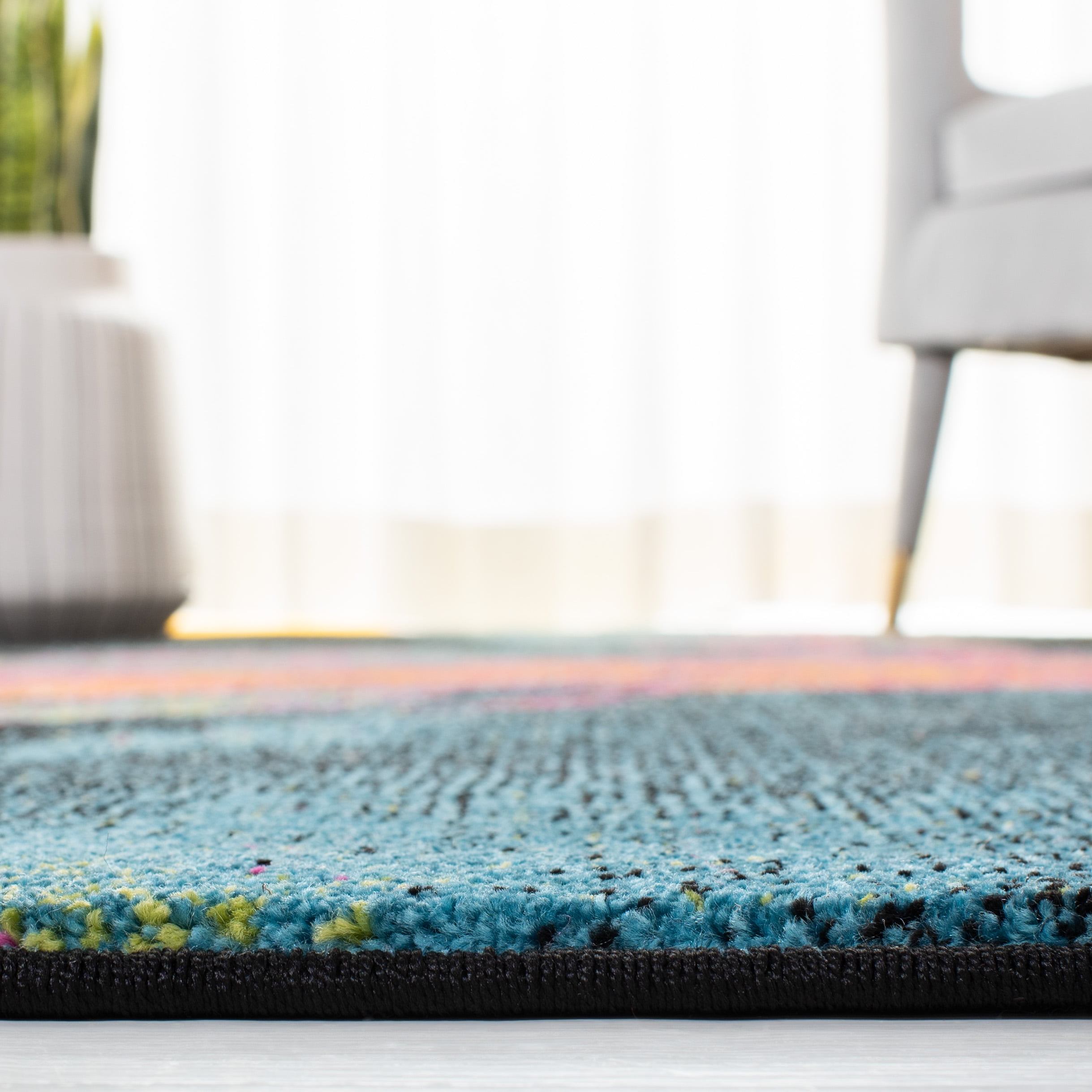 Safavieh Galaxy Rosamund Abstract Area Rug, Blue/Orange, 6'7" x 9'