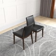 thumbnail image 4 of Valentine Mid-Century Modern Faux Leather Dining Chair in Black (Set of 2), 4 of 8