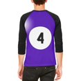thumbnail image 2 of Halloween Billiard Pool Ball Four Costume All Over Mens Raglan T Shirt, 2 of 2