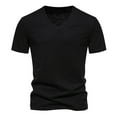 thumbnail image 2 of FASHOFT Mens Ultra Soft V Neck Bamboo Viscose Cotton T-Shirt Moisture-Wicking Cooling Lounge Casual Shirts Black M, 2 of 9