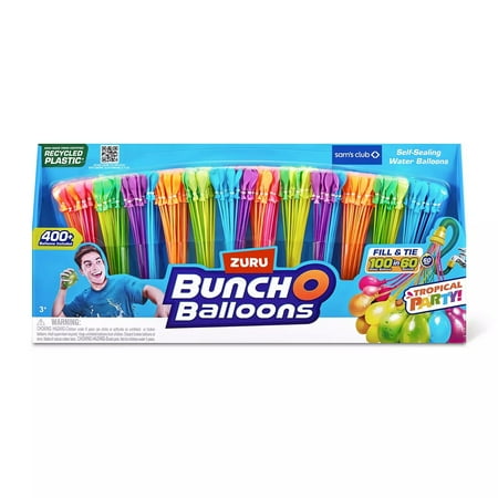 zuru bunch o balloons 400 rapid-fill self-tying recyclable water balloons 12 pk
