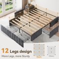 thumbnail image 3 of Sailvan Queen Size Bed Frame with Charging Station and 4 Storage Drawers, Upholstered Platform Bed Frame with Pockets,Wooden Slats Support, No Box Spring Needed, Noise Free, Easy Assembly, Grey, 3 of 10