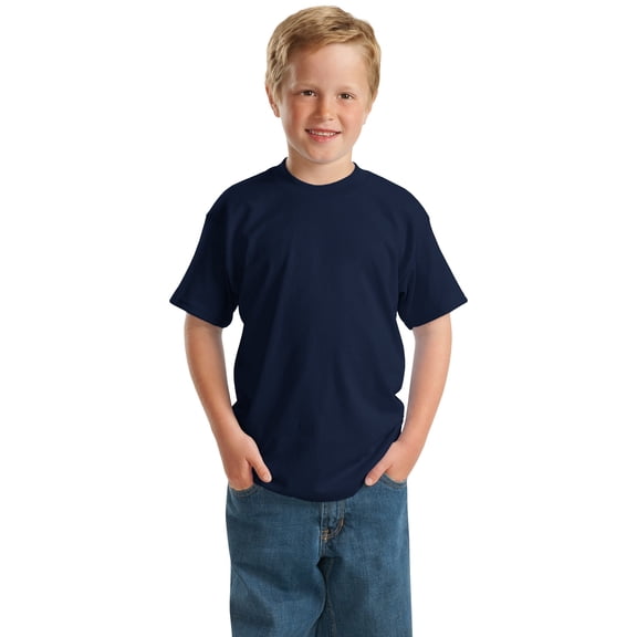 Hanes Boy's Short Sleeve Crew Neck T-Shirt. 5370