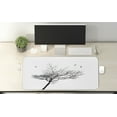 thumbnail image 2 of Black and White Computer Mouse Pad, Silhouette of a Tree and Flying Birds Simple Minimalistic Design Artwork, Rectangle Non-Slip Rubber Mousepad X-Large, 35" x 15", Black White, by Ambesonne, 2 of 2