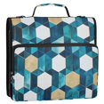 thumbnail image 5 of FORMRS Zipper Binder with Shoulder Strap 2-inch Ring 500 Sheet Capacity File Bag, Blue White Geometric Patterns, 5 of 5