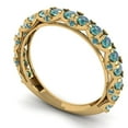 thumbnail image 2 of 3.13 ctw Wedding Band for Women - 18K Yellow Gold Blue Moissanite Stackable Eternity Ring, 2 of 6