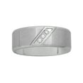 thumbnail image 3 of Mens Diamond Accent Stainless Steel 8MM Comfort Fit Wedding Band - Mens Ring, 3 of 4