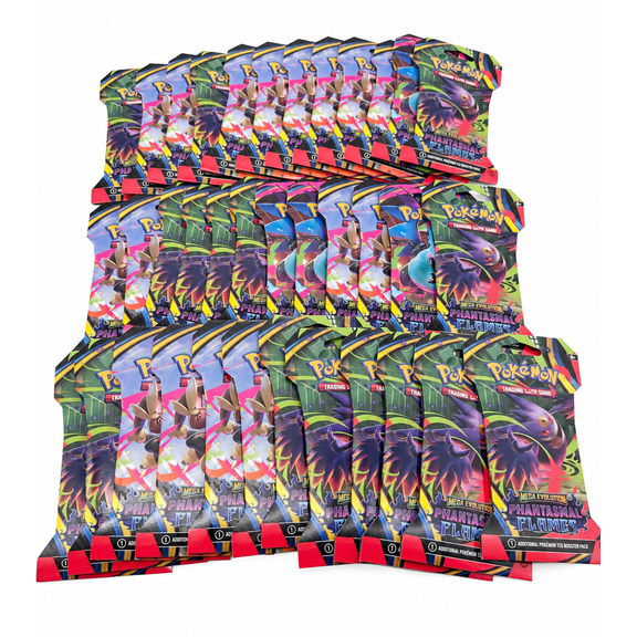 Collectible Pokemon Trading Card Game: Phantasmal Flames Sleeved Booster Pack Bundle of 36