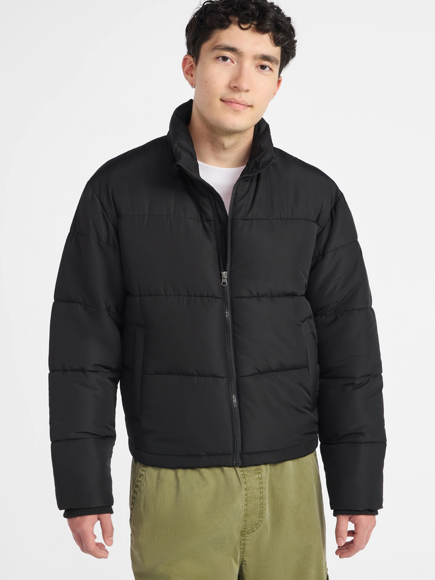 No Boundaries Men's and Big Men's Puffer Jacket, Size S-3XL