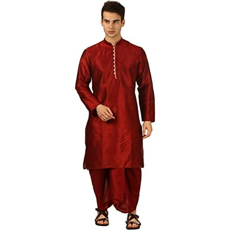 

Royal Kurta Men s Silk Blend Dhoti Kurta Set (40 Red)