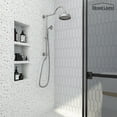 thumbnail image 2 of Boyel Living Wall Mounted Bathroom Shower System 8 in Rainfall Shower Head with Handheld Shower Dual Function Exposed Pipe Integrated Bathroom Luxury Shower Faucet Set(Brushed Nickel), 2 of 9