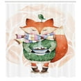 thumbnail image 3 of Ambesonne Watercolor Shower Curtain, Fox Coffee Bird, 69"Wx84"L, Jade Green Pale Pink, 3 of 3